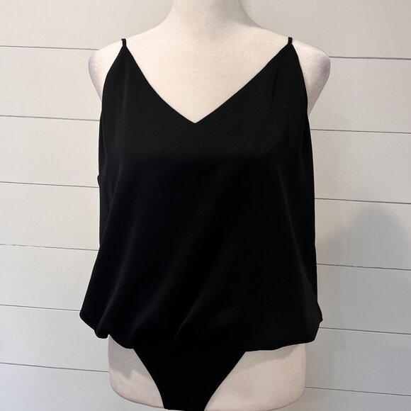 Black Spaghetti Strap Altar'd State One Piece Body Suit w/ Snaps Size L - Picture 1 of 7